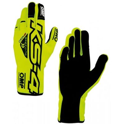 Ompracing Omp Kart KS-4 handschoenen, geel/zwart, maat 4, kinderen Ompracing Omp Kart KS-4 handschoenen, geel/zwart, maat 4, kinderen