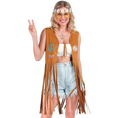 Widmann 60s Hippie vest - Fringes and Peace Symbols - Festival Ready Widmann 60s Hippie vest - Fringes and Peace Symbols - Festival Ready