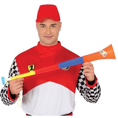 FIESTAS GUIRCA Vuvuzela Opvouwbaar, meerkleurig, 74 cm, animatietrompet voor sportfeesten en feesten, muziekinstrument voor evenementen en kostuumfeesten, meerkleurig FIESTAS GUIRCA Vuvuzela Opvouwbaar, meerkleurig, 74 cm, animatietrompet voor sportfeesten en feesten, muziekinstrument voor evenementen en kostuumfeesten, meerkleurig