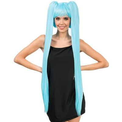 Chaks Cosplay pruik met franjes, twee lange vlechten, 99 cm, lang haar pruik voor carnaval, festival Chaks Cosplay pruik met franjes, twee lange vlechten, 99 cm, lang haar pruik voor carnaval, festival