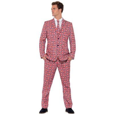Smiffys Volwassen Mannen Union Jack Kostuum, Jas, Broek en Stropdas Smiffys Volwassen Mannen Union Jack Kostuum, Jas, Broek en Stropdas