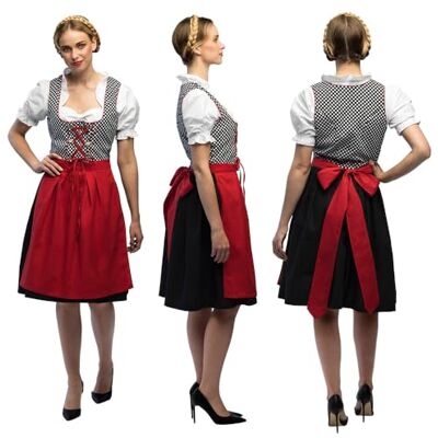 Boland Klederdracht Beiers, kostuumset met dirndl, blouse en schort, verkleedkleding dames voor carnaval en bierfeest Boland Klederdracht Beiers, kostuumset met dirndl, blouse en schort, verkleedkleding dames voor carnaval en bierfeest