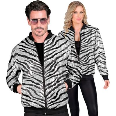 Bomber Fashion Prateado Gestreept Volwassene met Pailletten - Kleding Bomber Fashion Prateado Gestreept Volwassene met Pailletten - Kleding