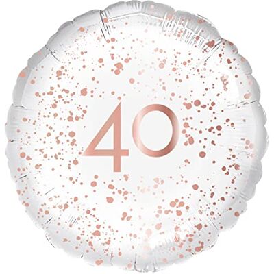 amscan 9914149 Roségouden viering 40e verjaardag ronde folieballon 45,7 cm amscan 9914149 Roségouden viering 40e verjaardag ronde folieballon 45,7 cm