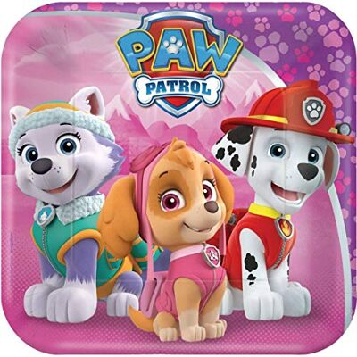 amscan paw patrol pink 8 kleine borden amscan paw patrol pink 8 kleine borden