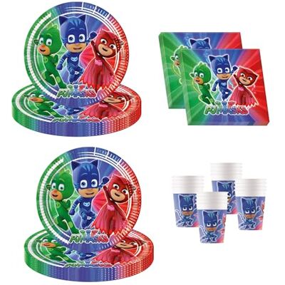 Procos DY10273868 - Feestset PJ Masks - Kleurrijk, Helden-thema Procos DY10273868 - Feestset PJ Masks - Kleurrijk, Helden-thema