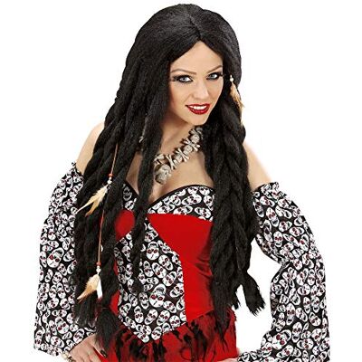 Widmann Zwarte Rasta Pruik - Voodoo Stijl Widmann Zwarte Rasta Pruik - Voodoo Stijl