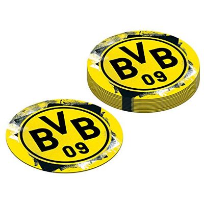 amscan 9908529 Bierdeksel BVB, 12 stuks, afmeting 10,7 cm, Borussia Dortmund, onderzetter, wegwerpservies, voetbal, party, fan, verjaardag amscan 9908529 Bierdeksel BVB, 12 stuks, afmeting 10,7 cm, Borussia Dortmund, onderzetter, wegwerpservies, voetbal, party, fan, verjaardag