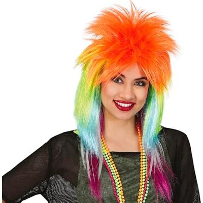 Guirca Synthetische Wensperruque - Rockstijl Multicolor - Wimpers Guirca Synthetische Wensperruque - Rockstijl Multicolor - Wimpers