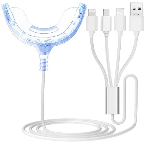 Phoebe Tanden bleken Accelerator Light, 16x krachtiger blauw LED-licht, mondbak tanden bleken enhancer lichtladen verbonden met iPhone/Micro-USB Android/USB voor thuisgebruik