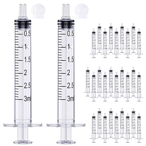 ZHIUGUZILLA Injectiespuiten, 3 ml, wegwerpspuiten, voederspuit, plastic spuit, medische spuit, kunststof spuit 30 stuks [niet-medisch gebruik]