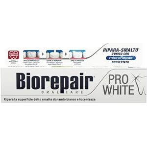 Biorepair , Pro White Zahnpasta, aufhellende Zahnpasta mit PVP-Polymer-Technologie, repariert Nagellack und Zahnstein für weiße und strahlende Zähne, ohne 75 ml Biorepair , Pro White Zahnpasta, aufhellende Zahnpasta mit PVP-Polymer-Technologie, repariert Nagellack und Zahnstein für weiße und strahlende Zähne, ohne 75 ml