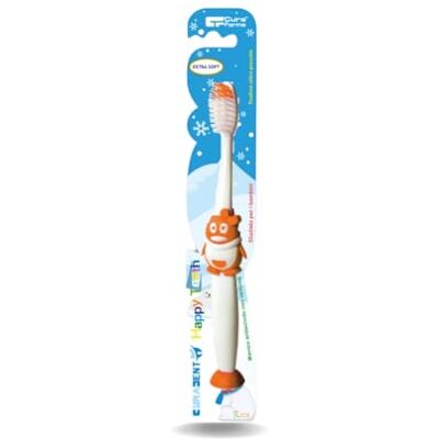 Cura Farma Curadent Tandenborstels met nylon borstelharen met beschermkap en antislip handgreep, 12 stuks, verschillende kleuren, originele (12 stuks Happy Teeth (extra zacht)) Cura Farma Curadent Tandenborstels met nylon borstelharen met beschermkap en antislip handgreep, 12 stuks, verschillende kleuren, originele (12 stuks Happy Teeth (extra zacht))
