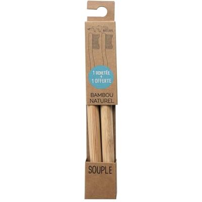 Feel Natural Set van 2 bamboe tandenborstels -SOUPLE (1 gekocht, 1 gratis) Feel Natural Set van 2 bamboe tandenborstels -SOUPLE (1 gekocht, 1 gratis)