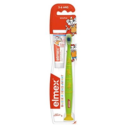 ELMEX Kindertandenborstel 3-6 jaar (zacht) + tandpasta voor kinderen (12 ml), willekeurige kleur ELMEX Kindertandenborstel 3-6 jaar (zacht) + tandpasta voor kinderen (12 ml), willekeurige kleur
