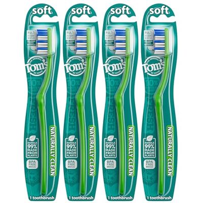 Tom's of Maine Natuurlijk schone tandenborstel, zacht, 4-Pack Tom's of Maine Natuurlijk schone tandenborstel, zacht, 4-Pack