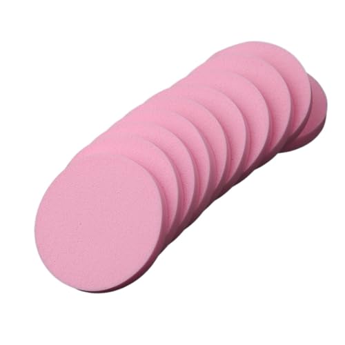 HIFFEY 10 stuks spons cosmetische bladerdeeg set zachte make-up vrouwen dame gezicht basispoeder foundation contouren schoonheid cosmetica make-up tools (Color : Pink Round)