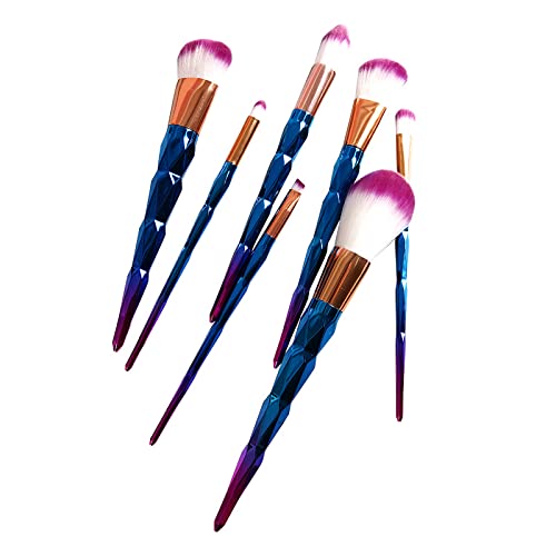 WKqifeil 7-delige make-upborstel met diamanten handvat, make-upborstel met blauwe diamanten make-upborstel Beauty Tools: