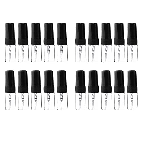 Grendly 20 stuks glazen parfumflessen draagbare mini formaat lege glazen flessen spray parfum (2 ml)