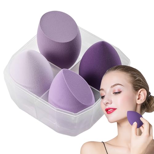 Ristyur Make-up eierspons, 4 kleurrijke schoonheidsspons zonder latex voor make-up, schoonheidsspons voor vloeistof, crème en poeder, mengsponzen voor make-up