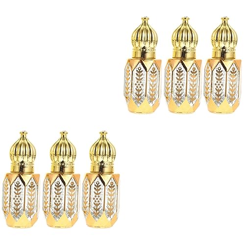 Didiseaon 6 Stuks Etherische Olie Bottelen Etherische Oliën Flessen Glazen Fles Etherische Olie Geur Fles Lege Rolfles Reisdeodorant Vintage Flessendecor Opsmuk Parfum Mini Glas Kan Reizen