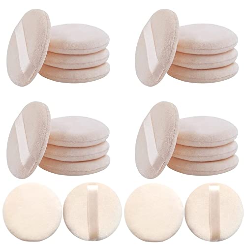 Hachera 20PCS Soft Face Powder Puff, Gezicht Poeder Puff, Katoen Poeder Puff, Ronde Losse Poeder Spons Puff, Make-up Puff Pad, Pluche Losse Poeder Puff, Poeder Puff, voor Losse Poeder Instellen Poeder