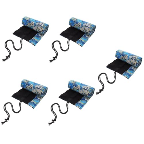 STOBOK 5Pcs Roll Potlood Roller Kleurpotloden Premium Potlood Tas Kleurpotlood Kleur Potlood Pen Draagtas Potlood Draagtas Potlood Houder Make-Up Tas Katoen Linnen Groot