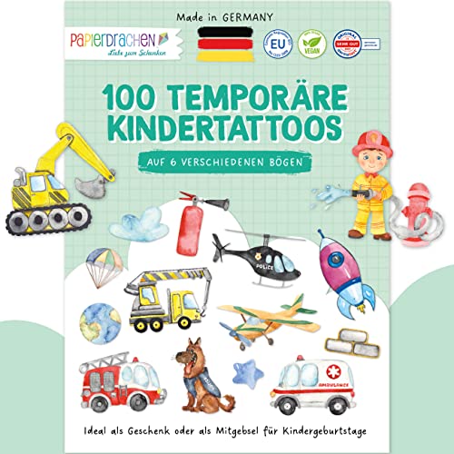 Papierdrachen Kinderen Verjaardag Tattoo Set 4 Beroepen