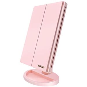 WEILY Roze Make-up Spiegel - Vergroting 1X/2X/3X - 180° Draaiend WEILY Roze Make-up Spiegel - Vergroting 1X/2X/3X - 180° Draaiend
