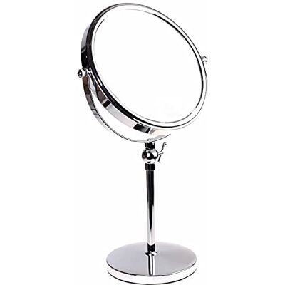 HIMRY 8" Voetstukspiegel Hoogte Verstelbaar, 10x Vergrotende, Tweezijdige Draaibare Tafel Cosmetische Spiegel Scheerspiegel Make-up Spiegel, Voor Badkamer en Slaapkamer, Chromen Afwerking KXD3101-10x HIMRY 8" Voetstukspiegel Hoogte Verstelbaar, 10x Vergrotende, Tweezijdige Draaibare Tafel Cosmetische Spiegel Scheerspiegel Make-up Spiegel, Voor Badkamer en Slaapkamer, Chromen Afwerking KXD3101-10x