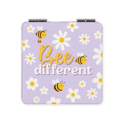 Legami Handspiegel met vergrotingsspiegel, Bee, vervormingsvrij, ideaal voor handtas en reizen, 6 x 6 cm Legami Handspiegel met vergrotingsspiegel, Bee, vervormingsvrij, ideaal voor handtas en reizen, 6 x 6 cm
