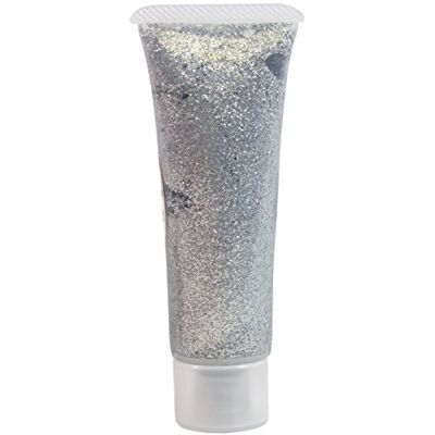 Eulenspiegel Glittergel 18 ml, lichaamsglitter, zilver Bodyglitter voor carnaval, festivals, feesten en creatieve make-uplooks Eulenspiegel Glittergel 18 ml, lichaamsglitter, zilver Bodyglitter voor carnaval, festivals, feesten en creatieve make-uplooks