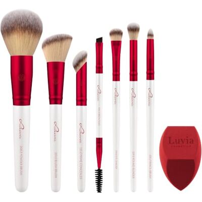 Luvia Cosmetics Professionele make-up kwastenset Luvia, cadeau-idee, Prime Vegan Memories Velvet Red, Pearl, 7 make-upkwasten incl. penseelopslag en blender spons // Prime Vegan Memories Set Luvia Cosmetics Professionele make-up kwastenset Luvia, cadeau-idee, Prime Vegan Memories Velvet Red, Pearl, 7 make-upkwasten incl. penseelopslag en blender spons // Prime Vegan Memories Set