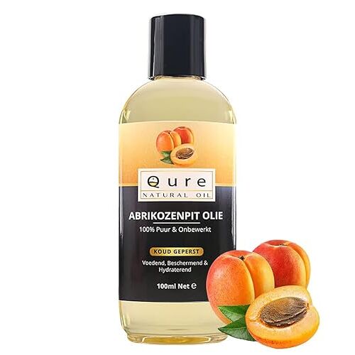 Qure Natural Oil Abrikozenpitolie 100ml   100% Puur & Onbewerkt   Abrikozenpit Olie voor Haar, Huid en Lichaam