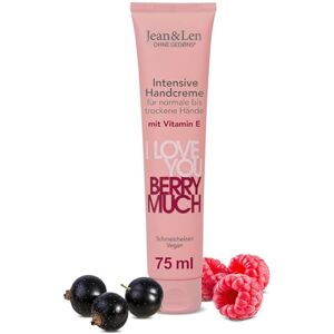 Jean & Len Handcrème I Love You Berry Much, voor normale tot droge handen, verzorgt de handen van vocht, trekt snel in, veganistische handverzorging, zonder parabenen en siliconen, 75 ml Jean & Len Handcrème I Love You Berry Much, voor normale tot droge handen, verzorgt de handen van vocht, trekt snel in, veganistische handverzorging, zonder parabenen en siliconen, 75 ml