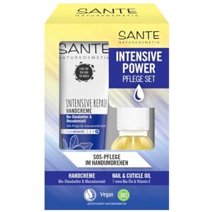 Sante Naturkosmetik Intensive Repair handverzorgingsset, handcrème met sheaboter en macadamia-olie + nail & cuticle nagelolie met 7 biologische oliën, intensieve verzorging voor belaste handen, 1 set Sante Naturkosmetik Intensive Repair handverzorgingsset, handcrème met sheaboter en macadamia-olie + nail & cuticle nagelolie met 7 biologische oliën, intensieve verzorging voor belaste handen, 1 set