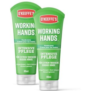 O'Keeffe's Working Hands tube van 80 ml, 2 stuks, handcrème voor extreem droog, gekraakte handen, verhoogt de vochtinhoud, vormt een beschermende laag en voorkomt vochtverlies O'Keeffe's Working Hands tube van 80 ml, 2 stuks, handcrème voor extreem droog, gekraakte handen, verhoogt de vochtinhoud, vormt een beschermende laag en voorkomt vochtverlies