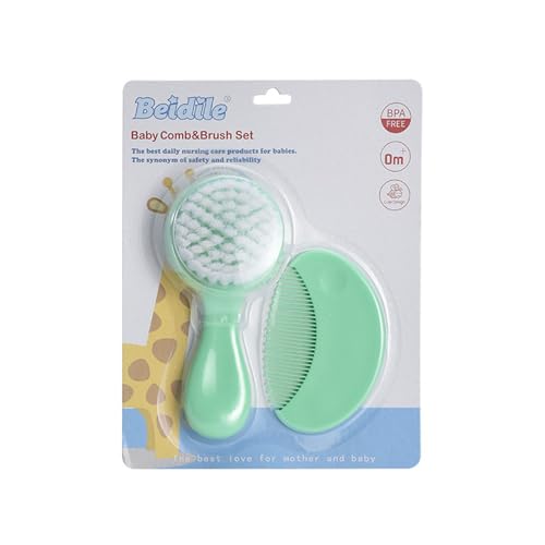 Ruarby Baby Haar Grooming Set Baby Haar Borstel & Kam Set Haarverzorging Essentiële Zachte Verzorging Voor Gevoelig Haar & Gladde Styling Zachte Baby Haarverzorging