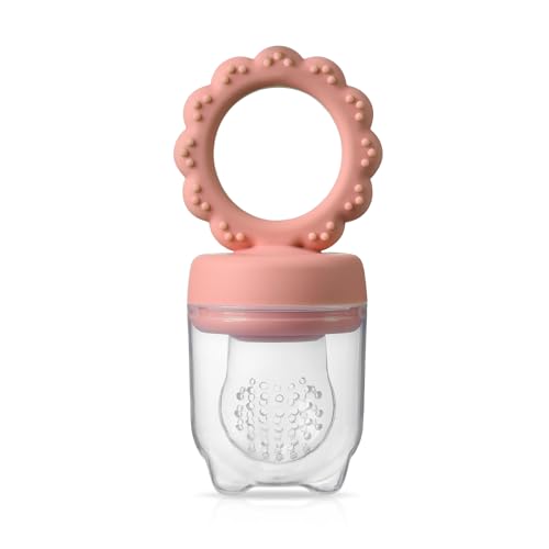 Dearstar Baby Fruit Feeder/Voedsel Feeder Fopspeen voor Baby's HAOBAOBEI Mesh voor baby's, Baby Speelgoed in eetlust stimulerende kleuren, Roze)