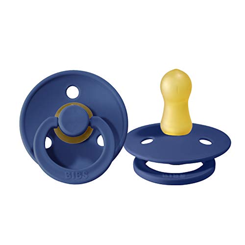 Bibs Fopspeen COLOUR, natuurlijk rubber, Deense fopspeen met kersenvorm (midnight blue, maat 1 (0-6 maanden))