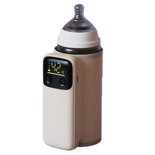 Axaooqeld 1 set flessenverwarmer, 6 standen, temperatuurweergave, flessenverwarming, draagbare babyflesverwarmer, 6000 B