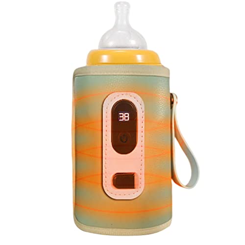 Hudhowks Fleswarmer voor baby's, draagbare flessenwarmer, melk, draagbare USB-flessenwarmer, autoflessenwarmer, tas voor onderweg, flessenwarmer thuis of op reis