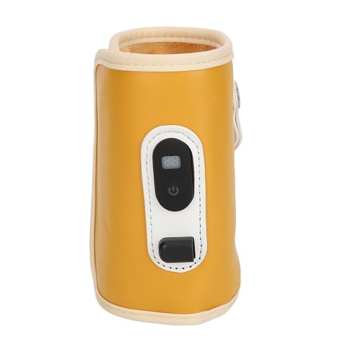dsheng USB-flessenverwarmde Hoes, Elektrische Babymelkflessenwarmer met Instelbare Temperatuur, Draagbare Zuigflessenverwarmer Reismelkflessenverwarmer voor Baby's
