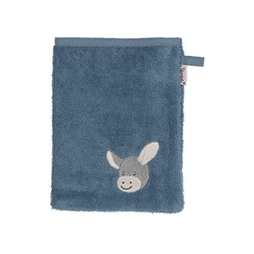 Sterntaler Washandje voor jongens Baby GOTS Emmi washandjes, set van 3 stuks, washandjes voor kinderen, wasbaar, biologisch, grijsblauw