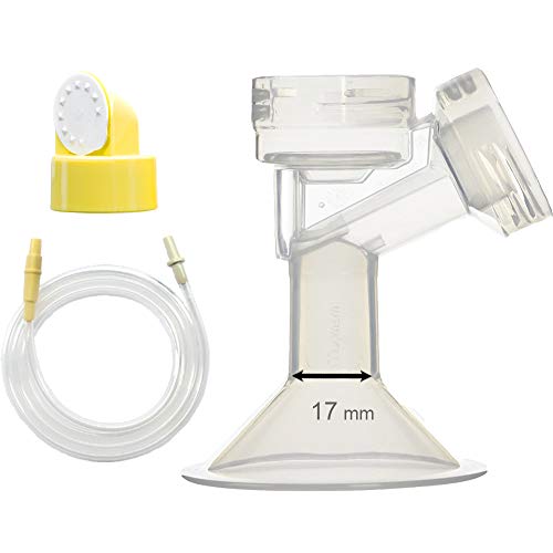 Maymom -melkpompset Compatibel met Medela Swing-borstkolf. Borstkap, ventielkop, ventielmembraan en slang Compatibel met Medela Swing-pomp (borstkap 17 mm; diameter 13-15 mm).