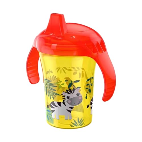 TILEZE Trainer Sippy Cup, siliconen peuterbekers, lichtgewicht flesvoeding voor peuters met 2 handvatten, morsvrij deksel babyflesvoedingspakket, zuigfles strobekers voor 6 maanden oude kinderen