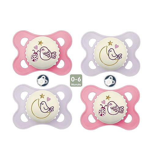 MAM "Skin Soft" siliconen fopspeen // 0-6 Mo. Boy // set van 4 // incl. 2 steriliserende transportdozen