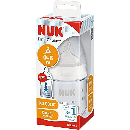 NUK Mappa FC+ PA fles met temperatuurregeling met siliconen zuiger, 150 ml, maat 1 (S)