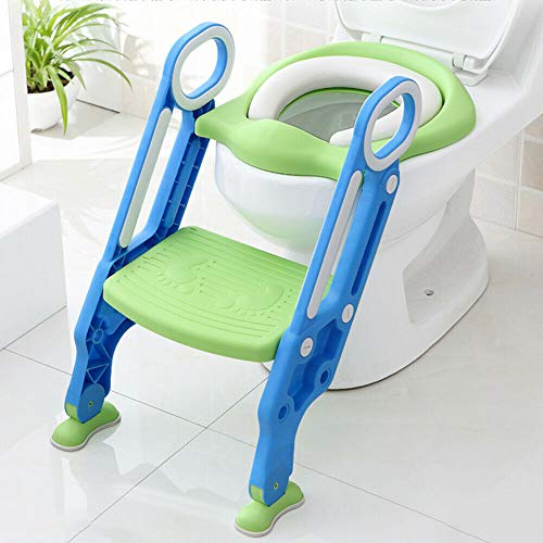 Futchoy Blauw groen toilettrainer kinderen toiletbril baby leerpotje toilettrainer met trap