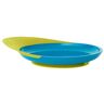 BOON CATCH PLATE kinderbord, BPA-, ftalaat- en PVC-vrij, antislip bord met praktische opvangbak voor de eerste eetpogingen vanaf 9 maanden, blauw en groen